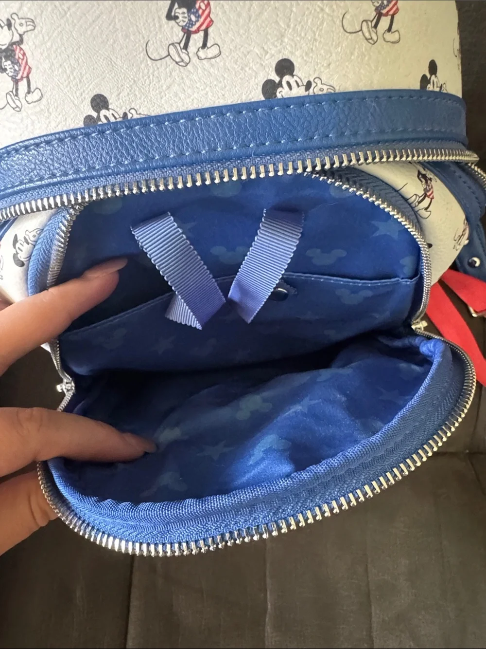 Loungefly White, Blue & Red Mickey Mouse Mini Backpack